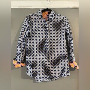 Tizzie popover geo shirt womens size XS